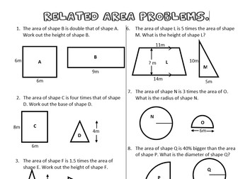 Related area problems GCSE Foundation