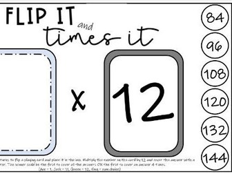 Playing Card Times Table Game
