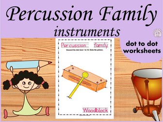 Percussion Family Instruments Dot to Dot Worksheets