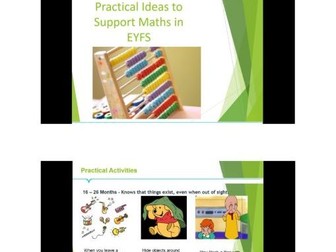 Practical Activities to Support Maths for Presentation/Workshop for Parents