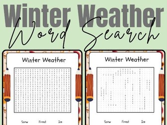 Winter Weather - Word Search No Prep Printable Activity Worksheet