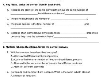 GCSE Combined Science Chemistry - Atomic structure and periodic table