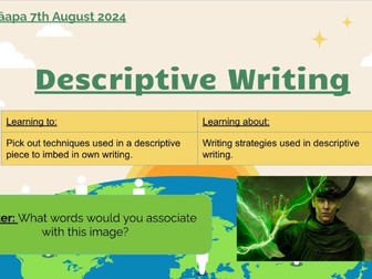 Descriptive writing with New Zealand history research included