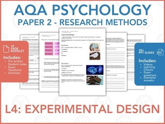 L4: Experimental Design - Research Methods  (Full Lesson + Practical Activity)