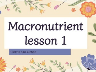 Macronutrients Lesson 1