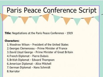 Paris Peace Conference Script