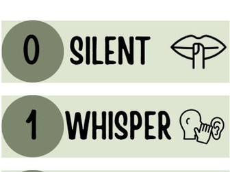 Classroom Voice Levels Display (Neutral Green Theme)