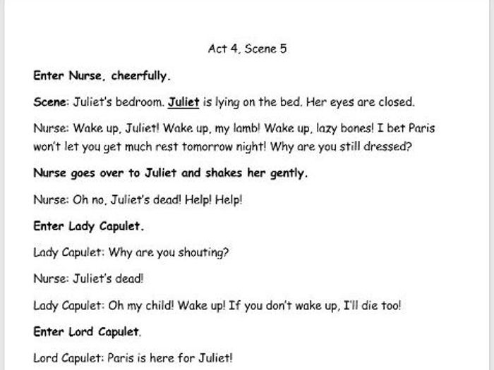 romeo and juliet play script and cover