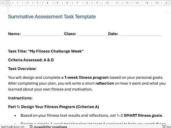 MYP 1 PHE – Grade 7 Unit "Power Up" (Fitness) assessment resources