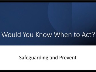 Prevent Safeguarding Micro Teach Lesson Pack