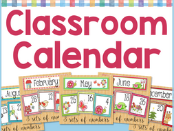 Yearly Classroom Calendar Set - All 12 Months