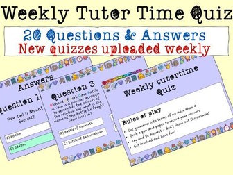 Weekly tutor time quiz - September 2
