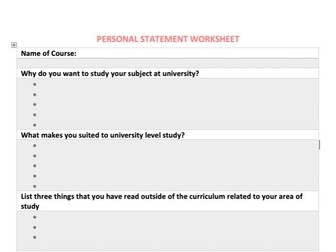Personal Statement Planner and Top Tips