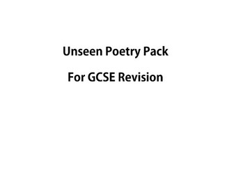 Unseen Poetry Pack of 5 Poems