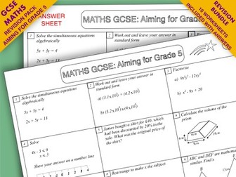 GCSE Maths Revision Pack: Aiming for Grade 5 Bundle