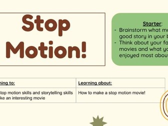 Stop motion and film review lesson