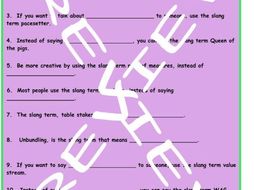 Slang #2 3 Worksheet Set