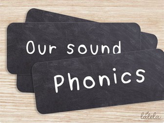 EYFS Phonics Display Headings – Natural Slate Background Classroom Signs