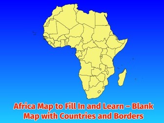 Africa Map to Fill In and Learn – Blank Map with Countries and Borders