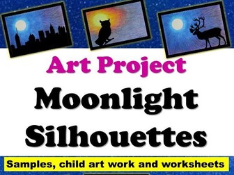 Winter Art Project Moonlight Silhouettes