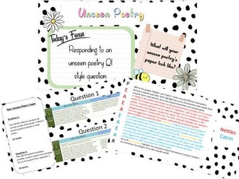 Unseen Poetry- Multiple resources