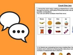 Year 1 Count One Less Autumn Block 1 Maths Discussion Problems