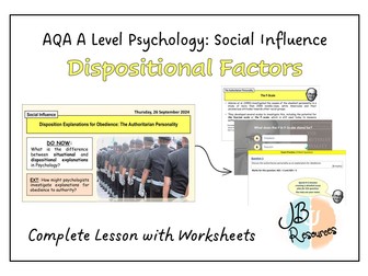 AQA A-Level Psychology - DISPOSITIONAL EXPLANATIONS FOR OBEDIENCE [Social Influence Topic]