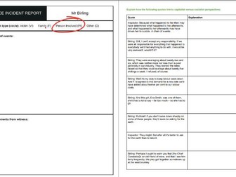 'An Inspector Calls' - Teach-along Task Booklet