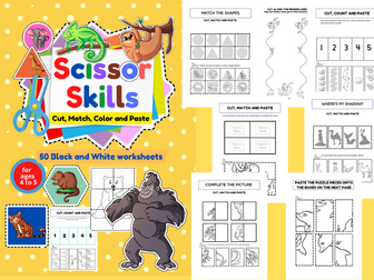 Scissor Skills: Cut, Match,Color and Paste for ages 4 to 5 years