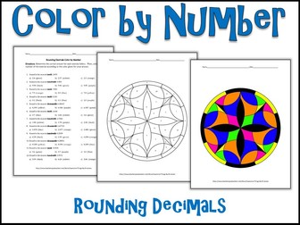 Rounding Decimals Color by Number