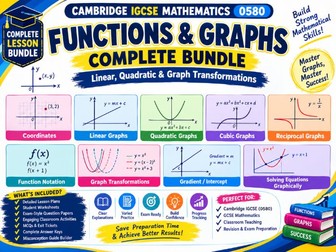 Functions & Graphs Complete Bundle | GCSE & IGCSE Maths | Lessons, Worksheets, Activities & Exam Pra