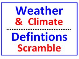 Weather and Climate Definitions Word Scramble