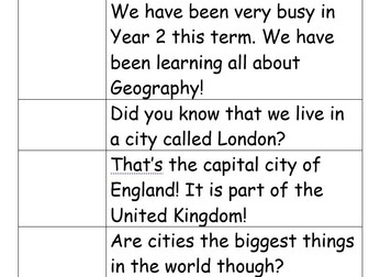 Year 2 Geography Assembly Script
