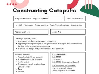 Constructing Catapults Lesson Plan