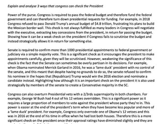 AQA A Level US Politics Constitution 9 markers