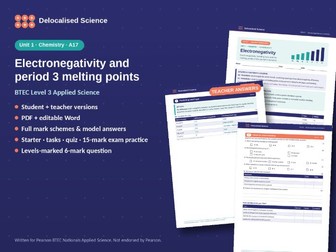 Electronegativity and Period 3 Melting Points | BTEC Applied Science