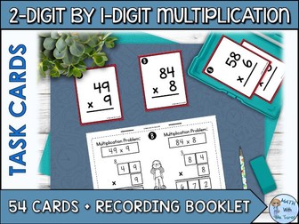 Multi-Digit Multiplication Task Cards | 2-Digit by 1-Digit