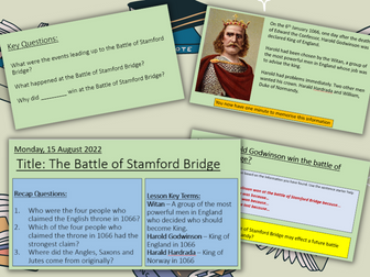 Battle of Hastings - Stamford Bridge - Ks3
