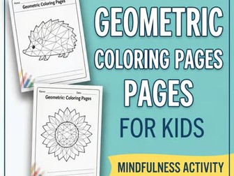 Geometric Coloring Pages | Printable Autumn Animal Art & Shape Activity Sheets