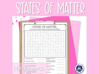 States of Matter Word Search