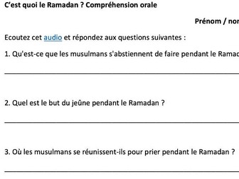 C'est quoi le Ramadan ? Listening comprehension in French