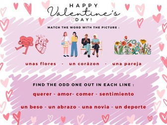 Valentine starter activity Spanish