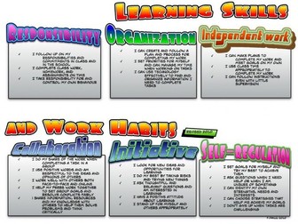 Learning Skills and Work Habits Checklist PDF Very well Organized/Printable