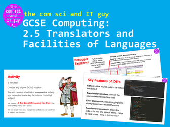 J276 Computing 2.5 Translators & facilities of languages