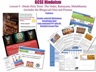 GCSE Hinduism - Lesson 9/20 [Hindu Sacred Texts, Scriptures, Books: Vedas, Mahabharata, Puranas...]