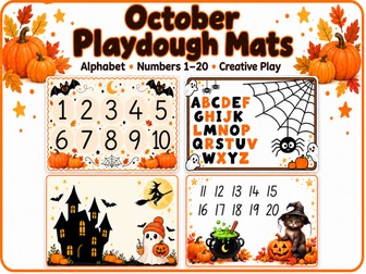 Fall theme Playdough Placemats for learning