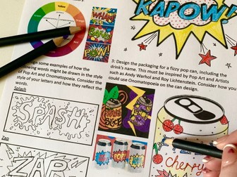 Pop Art and Colour Theory Worksheet (Suitable for Cover lessons)