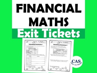 Financial Maths: Calculating Commission Exit Tickets KS3- KS4