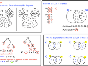 Prime Factors, Prime Factorisation, HCF/LCM (ppt)