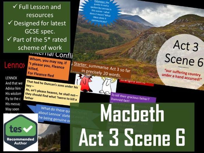 Act 3 Scene 6 Macbeth GCSE English Literature 9-1 | Teaching Resources